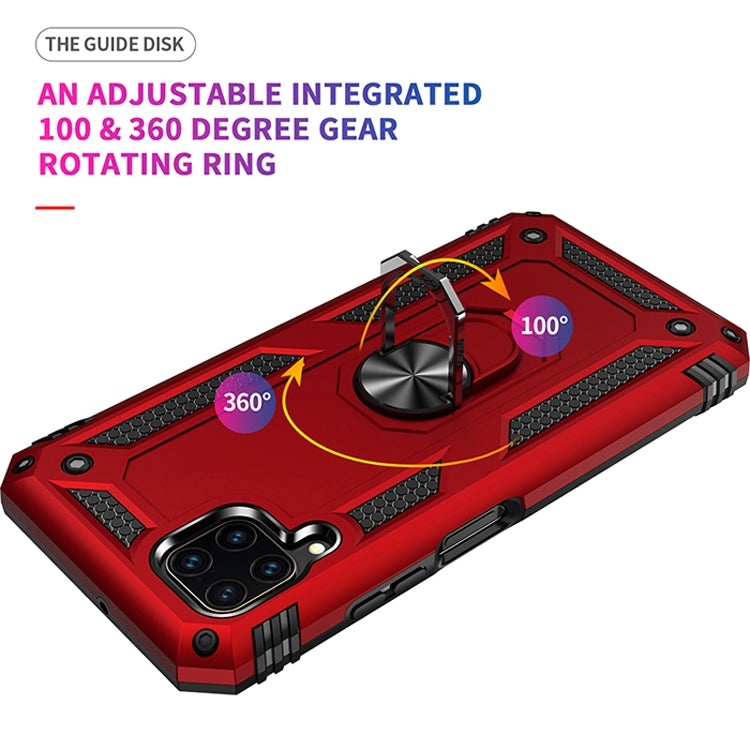 Para Huawei P40 Lite Funda protectora TPU + PC a prueba de golpes con soporte giratorio de 360 grados (rojo)