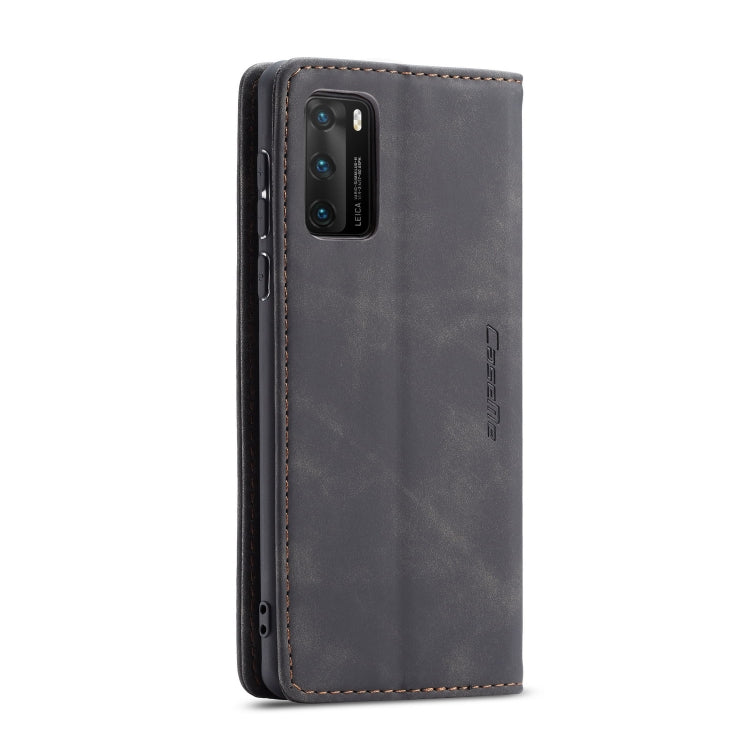 Para Huawei P40 CaseMe-013 Estuche de cuero con tapa horizontal multifuncional con ranura para tarjeta, soporte y billetera (negro)