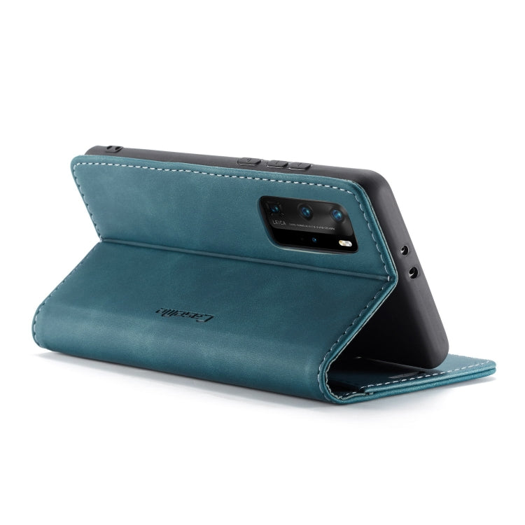 Para Huawei P40 Pro CaseMe-013 Estuche de cuero con tapa horizontal multifuncional con ranura para tarjeta, soporte y billetera (azul)