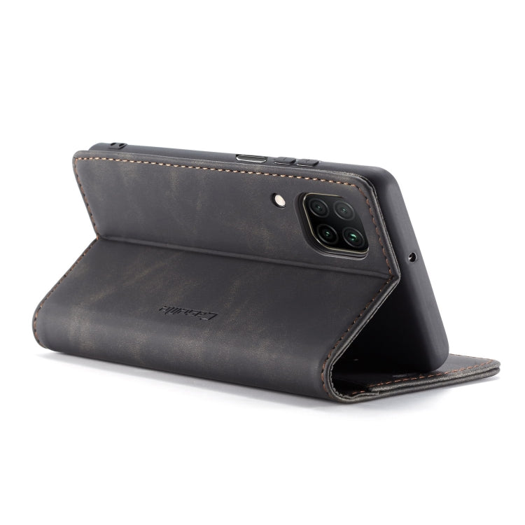 Para Huawei P40 Lite CaseMe-013 Estuche de cuero con tapa horizontal multifuncional con ranura para tarjeta, soporte y billetera (negro)