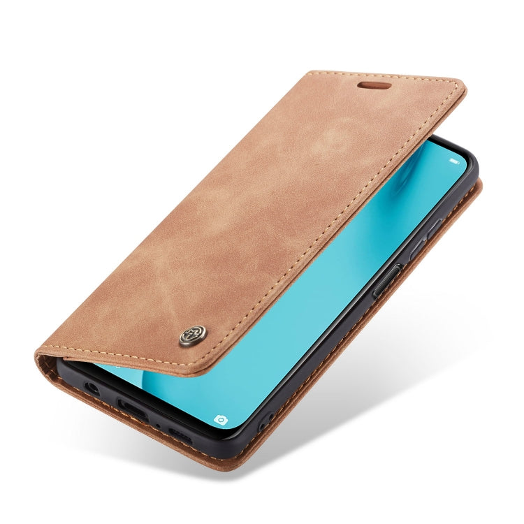 Para Huawei P40 Lite CaseMe-013 Estuche de cuero con tapa horizontal multifuncional con ranura para tarjeta, soporte y billetera (marrón)