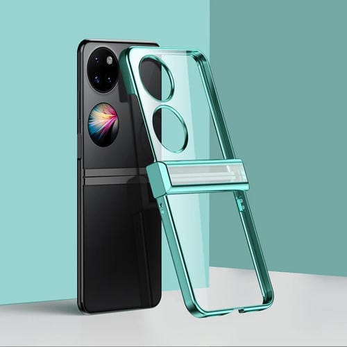 Para Huawei P50 Pocket Galvanoplastia PC Cobertura completa Caja del teléfono a prueba de golpes (Verde)