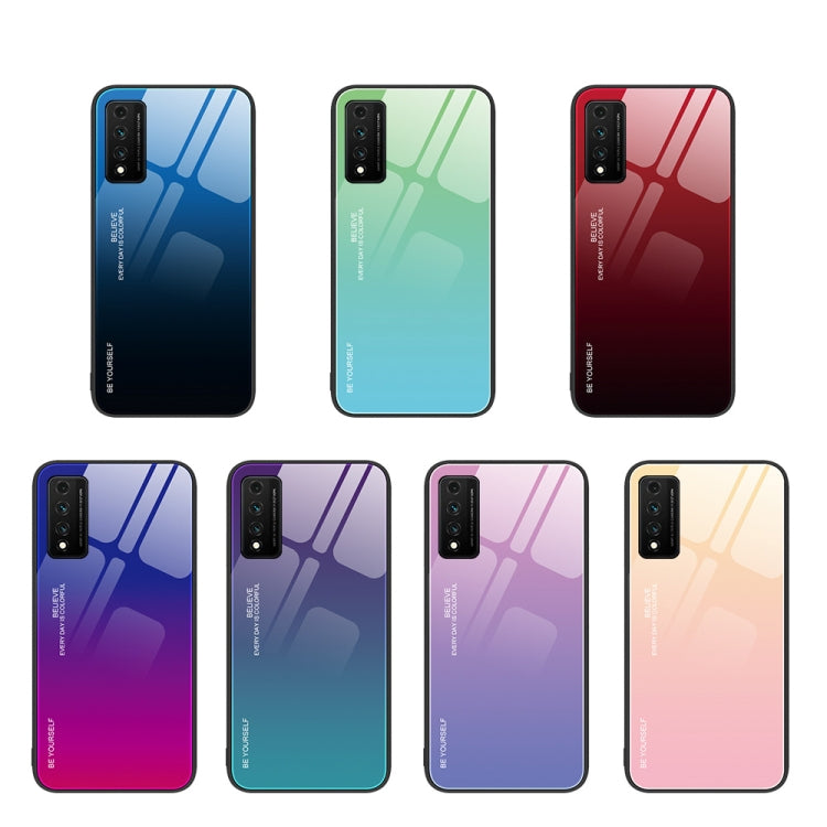Para Huawei Nzone S7 Pro 5G Estuche de vidrio de color degradado (verde cian)