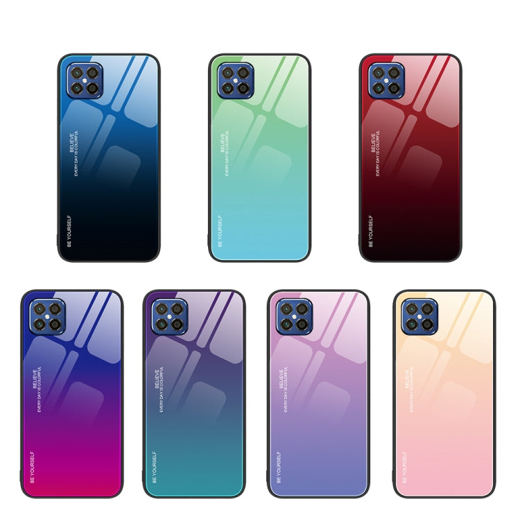 Para Huawei nova 8 SE Gradient Color Glass Case (Rojo Negro)