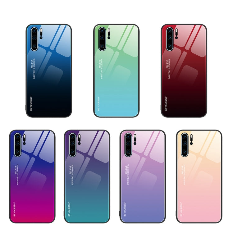 Para Huawei P30 Pro Gradient Color Glass Case (Aurora Blue)