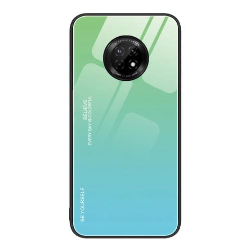 Para Huawei Enjoy 20 Plus 5G Estuche de vidrio de color degradado (verde cian)