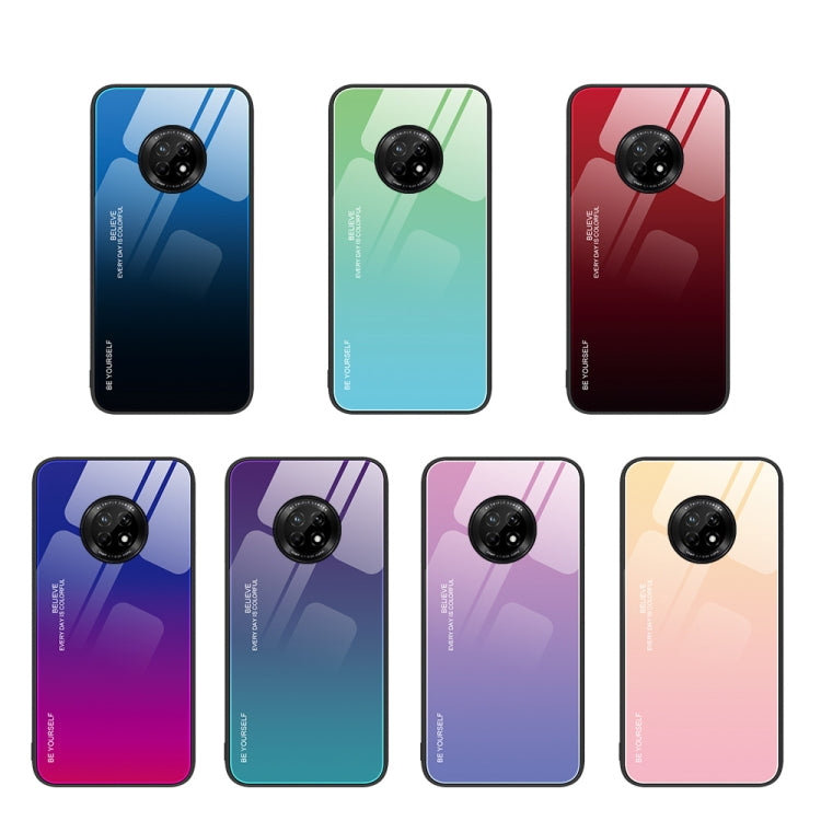 Para Huawei Enjoy 20 Plus 5G Estuche de vidrio de color degradado (verde cian)