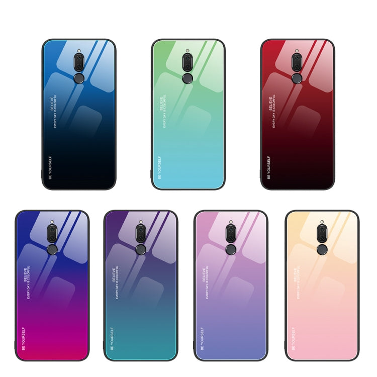 Para Huawei Maimang 6 Estuche de vidrio de color degradado (verde cian)