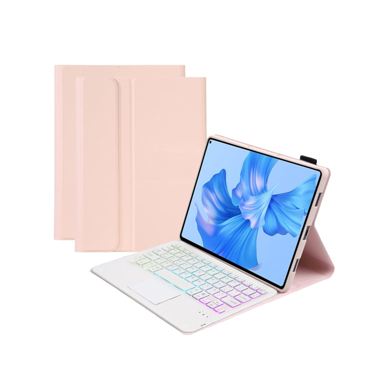 Funda de Cuero para Huawei Matepad Pro 11 (2022) Ahw12-As con Teclado Bluetooth Retroiluminado Desmontable (Rosa)