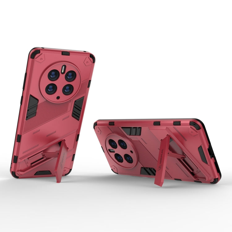 Funda para Huawei Mate 50 Pro Punk Armor 2 en 1 PC + TPU a Prueba de Golpes con Soporte Invisible (Rojo Claro)