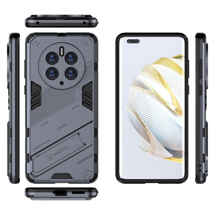 Funda 2 en 1 Huawei Mate 50 Pro Punk Armor PC + TPU a Prueba de Golpes con Soporte Invisible (Gris)