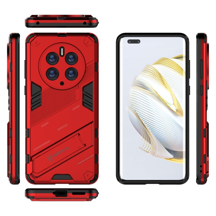Funda para Huawei Mate 50 Pro Punk Armor 2 en 1 PC + TPU a Prueba de Golpes con Soporte Invisible (Rojo)