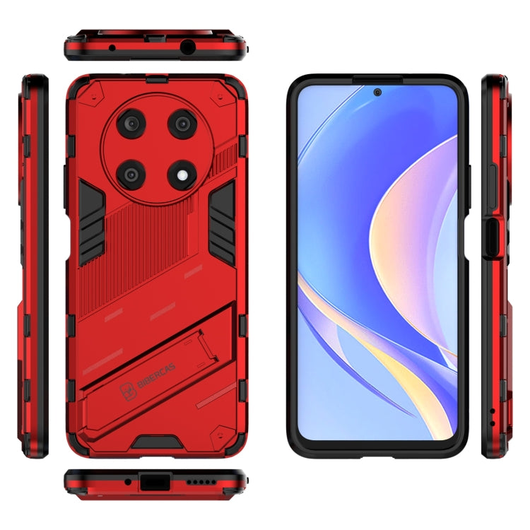 Funda Huawei Nova Y90 Enjoy 50 Pro Punk Armor 2 en 1 PC + TPU Shockproof con Soporte Invisible (Rojo)