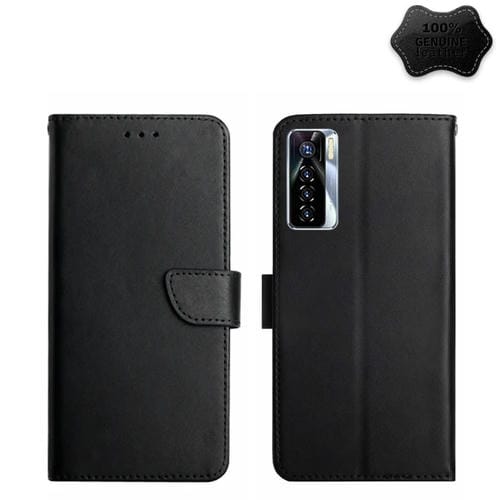 Funda para Tecno Camon 17 Pro con Tapa Horizontal y Cuero Genuino (Negro)