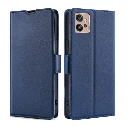 Estuche de Cuero para Motorola Moto G32 4G con Hebilla Lateral Ultrafino (Azul)