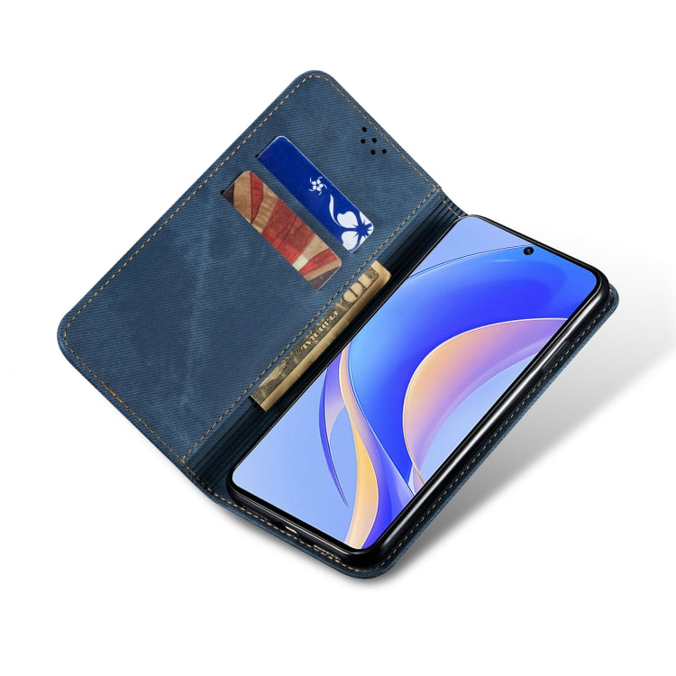 Funda de Cuero con Tapa Horizontal para Huawei Nova Y90 4G Enjoy 50 Pro (Azul)