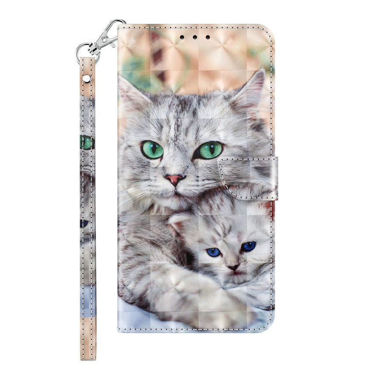 Estuche de Cuero 3D para Sony Xperia 10 II con Diseño Dos Gatos Amorosos