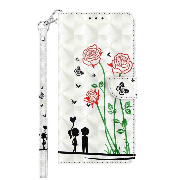 Funda de Cuero para Sony Xperia 10 II Pintada en 3D (Pareja Rosa)