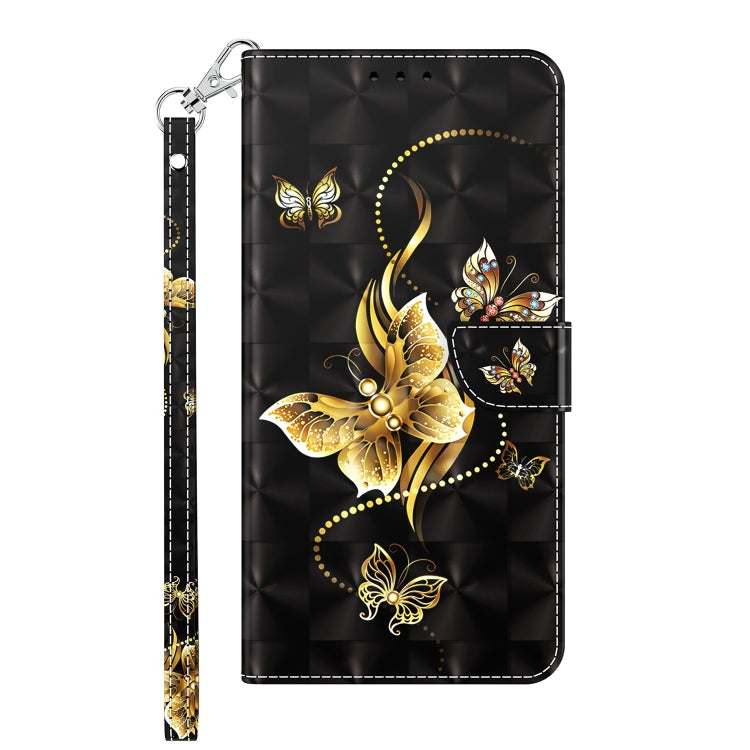 Estuche para Sony Xperia 10 II de Cuero Pintado 3D Mariposa Golondrina Dorada