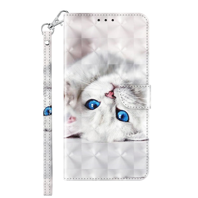 Funda de Cuero para Sony Xperia 10 III con Diseño 3D Gato Blanco Reflejo