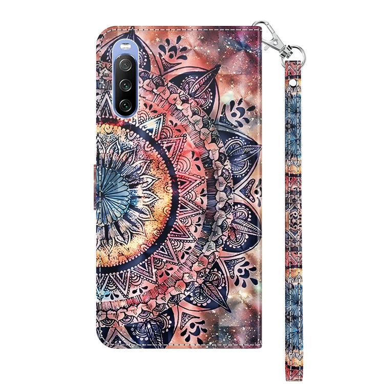 Funda para Sony Xperia 10 III de Cuero 3D Pintada con Diseño Mandala