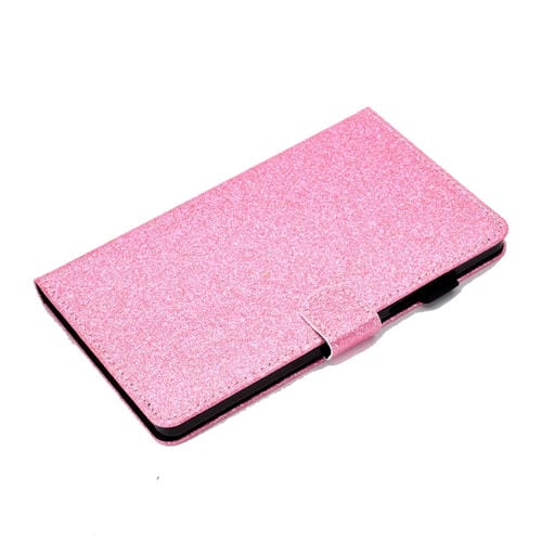 Estuche de Cuero Plano con Purpurina Izquierda y Derecha Tapa Bolígrafo Ranura Tarjeta Hebilla Tira Antideslizante Soporte