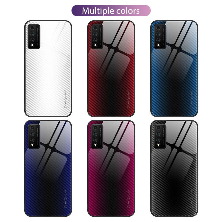 Para Huawei Nzone S7 Pro 5G Textura Gradient Glass TPU Phone Case (Rose Red)