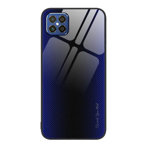 Para Huawei nova 8 SE Texture Gradient Glass TPU Phone Case (Azul oscuro)