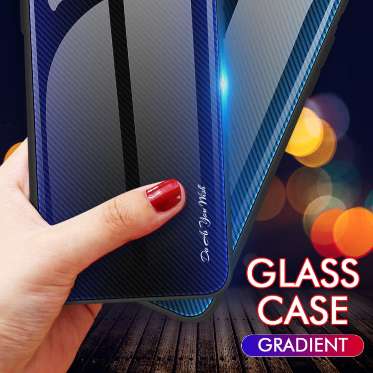 For Huawei Enjoy 20 SE Texture Gradient Glass TPU Phone Case(Blue)