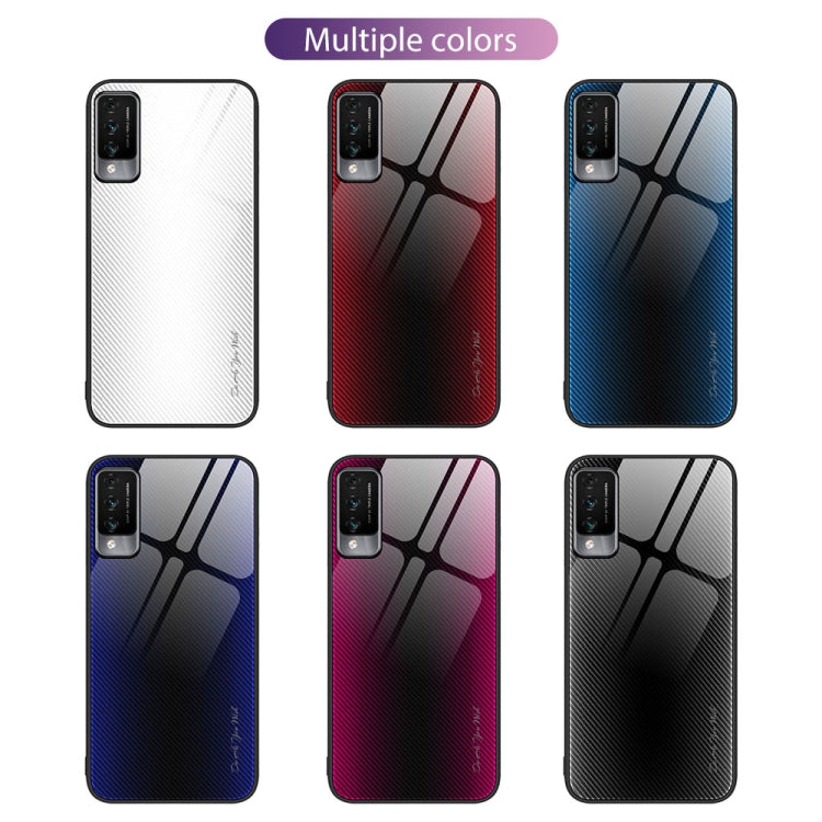 Para Huawei Maimang 10 Textura Gradient Glass TPU Phone Case (Blanco)