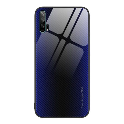 Para Honor 20 Pro Texture Gradient Glass TPU Phone Case (Azul oscuro)