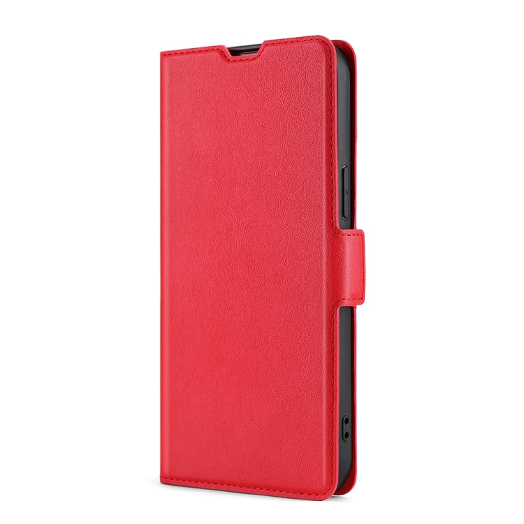 Para Huawei nova Y90 4G Ultra-delgado Voltaje Hebilla lateral Funda de cuero con tapa horizontal para teléfono (Rojo)