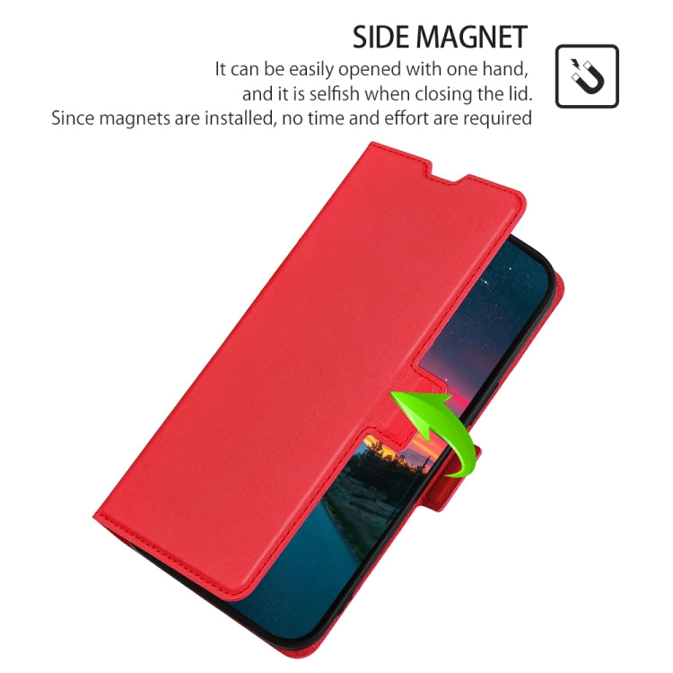 Para Huawei nova Y90 4G Ultra-delgado Voltaje Hebilla lateral Funda de cuero con tapa horizontal para teléfono (Rojo)