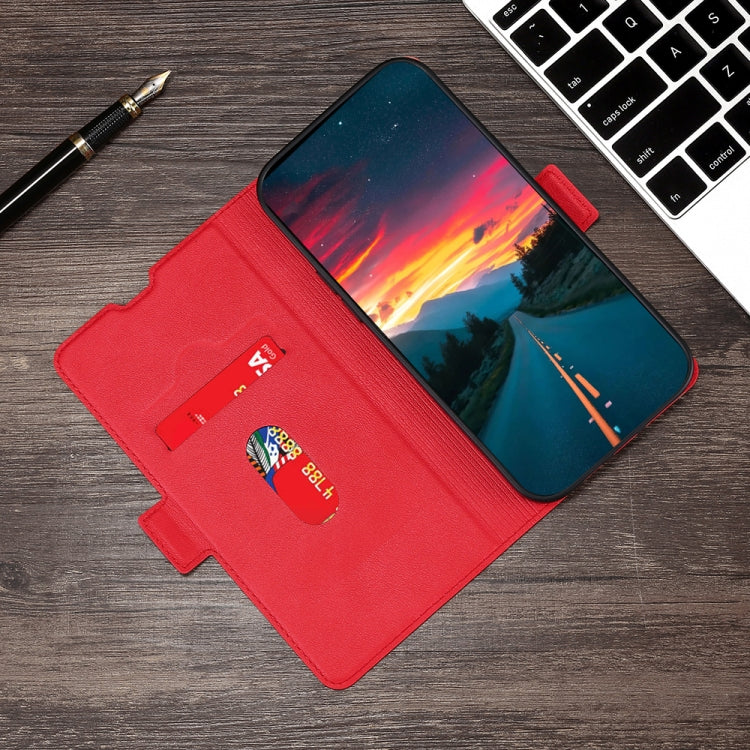 Para Huawei nova Y90 4G Ultra-delgado Voltaje Hebilla lateral Funda de cuero con tapa horizontal para teléfono (Rojo)
