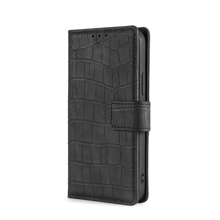 Para Huawei nova Y90 4G Skin Feel Cocodrilo Cierre magnético Funda de cuero para teléfono (Negro)