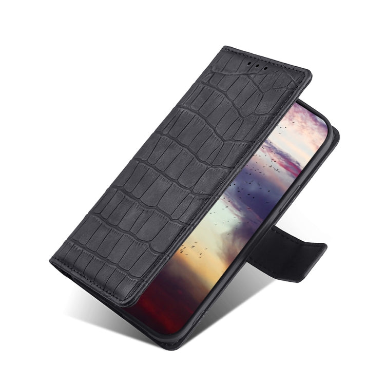 Para Huawei nova Y90 4G Skin Feel Cocodrilo Cierre magnético Funda de cuero para teléfono (Negro)
