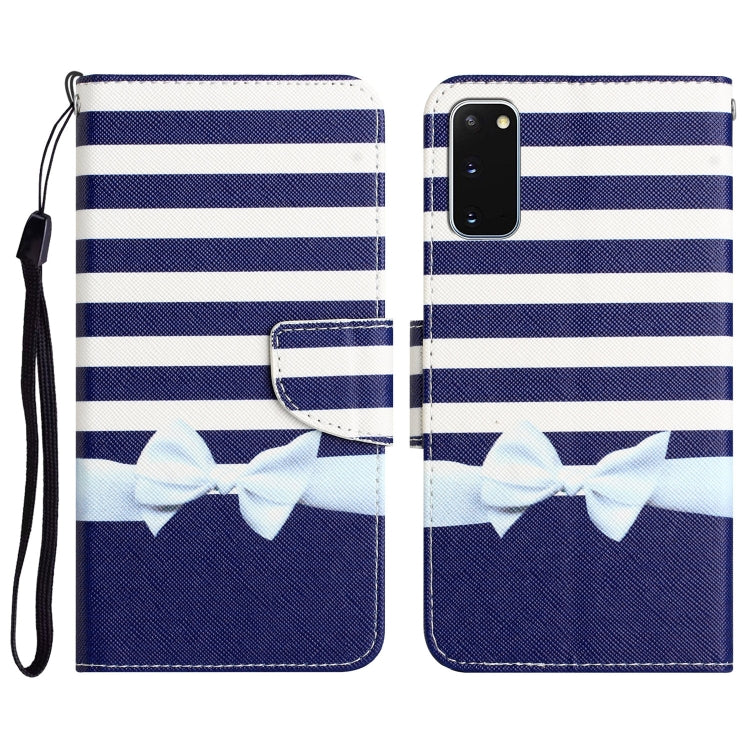 Para Samsung Galaxy S20 Estuche para teléfono de cuero con dibujo coloreado (nudo de lazo)