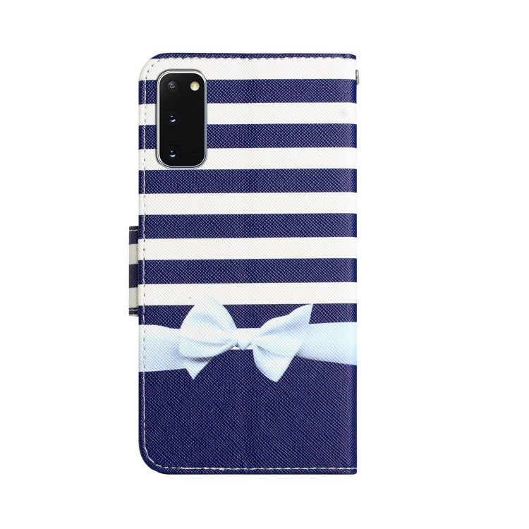 Para Samsung Galaxy S20 Estuche para teléfono de cuero con dibujo coloreado (nudo de lazo)