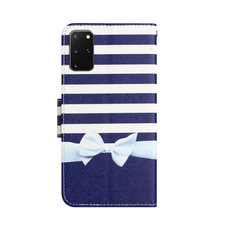 Para Samsung Galaxy S20+ Estuche para teléfono de cuero con dibujo coloreado (nudo de lazo)