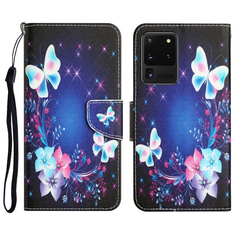 Para Samsung Galaxy S20 Estuche para teléfono de cuero con dibujo ultra coloreado (mariposa)