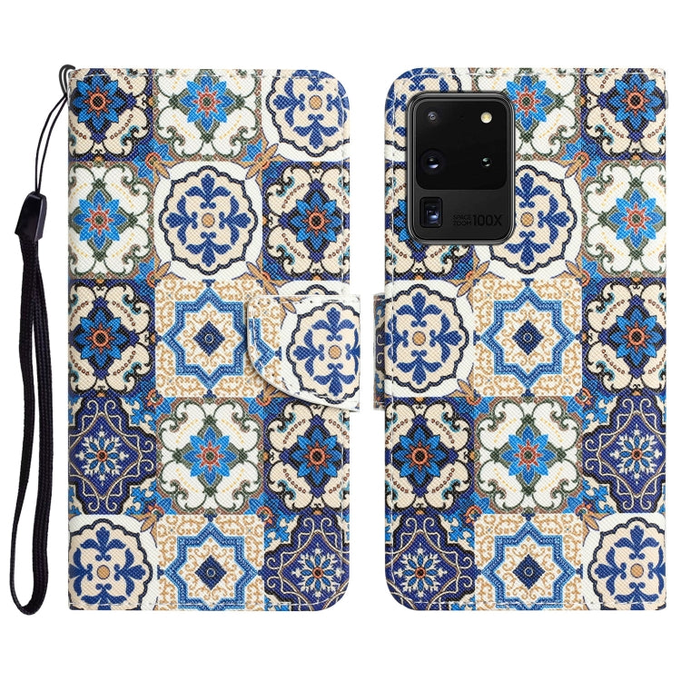 Para Samsung Galaxy S20 Estuche para teléfono de cuero con dibujo ultra coloreado (tótem vintage)