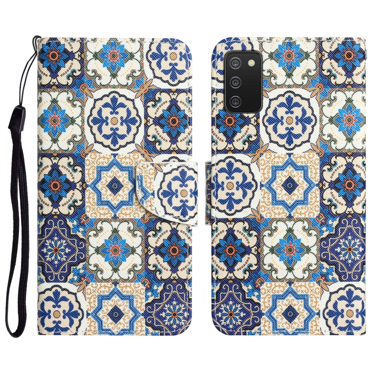 Para Samsung Galaxy A02s Funda de teléfono de cuero con dibujo coloreado (Totem vintage)