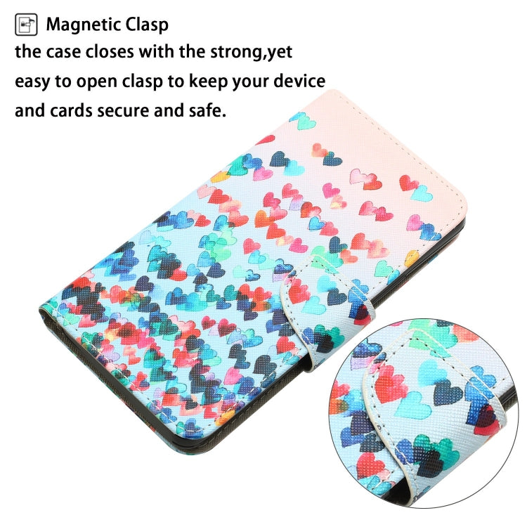 Para Samsung Galaxy A03s Funda de teléfono de cuero con dibujo coloreado (Corazón)