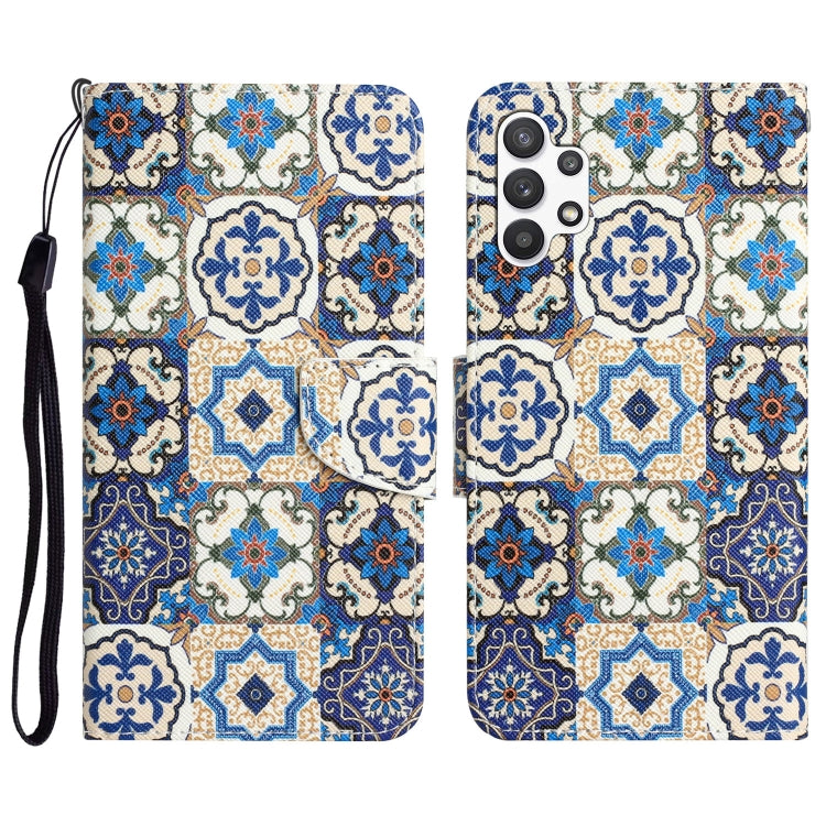 Para Samsung Galaxy A13 4G Caja de teléfono de cuero con dibujo coloreado (Totem vintage)