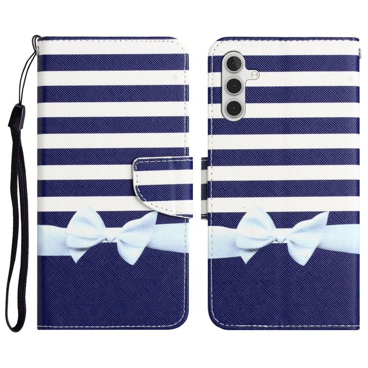 Para Samsung Galaxy A13 5G Estuche de teléfono de cuero con dibujo coloreado (nudo de lazo)