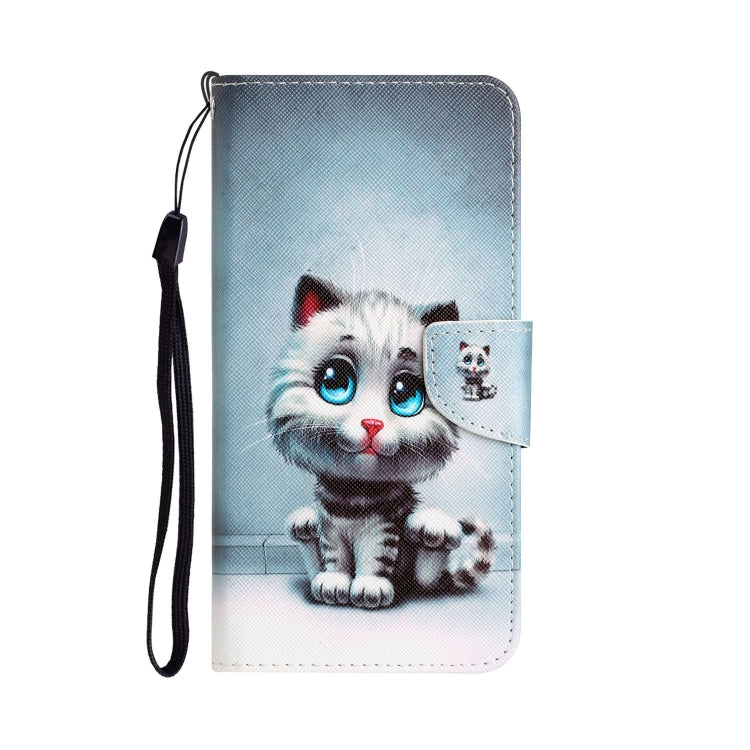 Para Samsung Galaxy A31 Estuche de teléfono de cuero con dibujo coloreado (ojos azules)