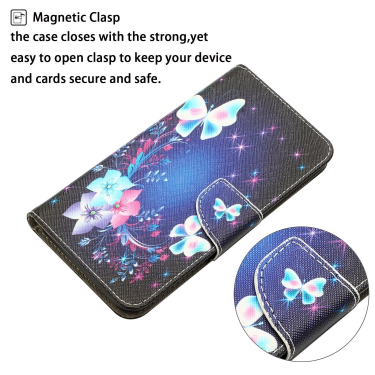 Para Samsung Galaxy A70 Estuche para teléfono de cuero con dibujo coloreado (mariposa)