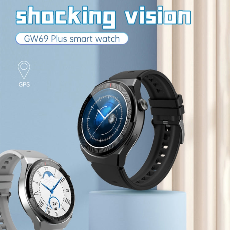 Reloj inteligente Gw69 Plus compatible llamadas Bt frecuencia cardíaca presión arterial oxígeno en sangre (Negro)