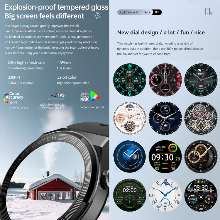 Reloj inteligente Gw69 Plus compatible llamadas Bt frecuencia cardíaca presión arterial oxígeno en sangre (Negro)