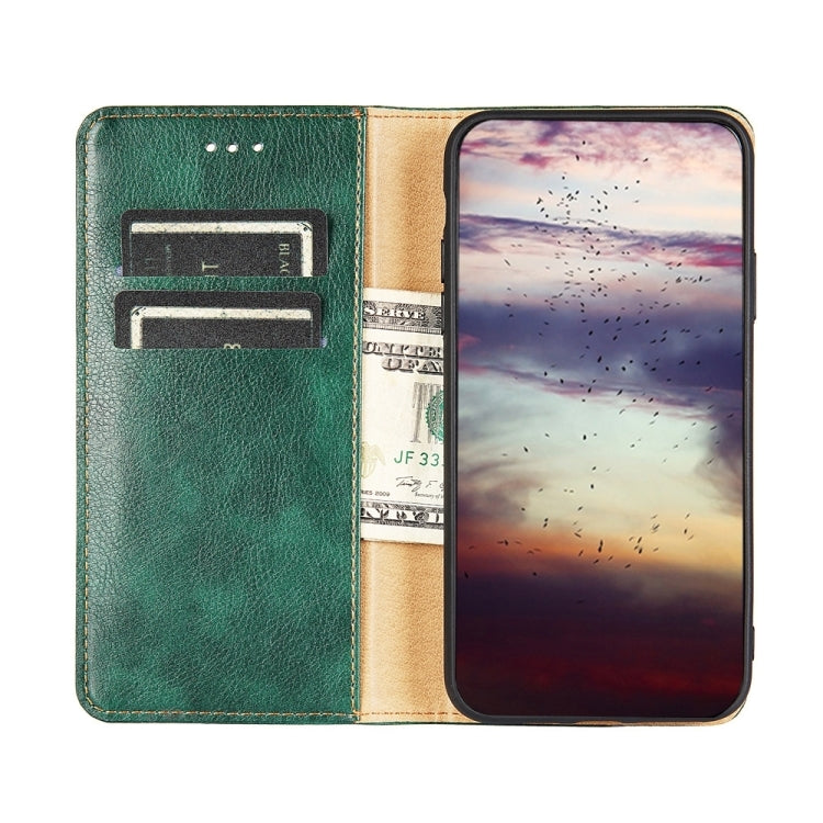 Estuche para Teléfono Huawei Mate 50 Cuero Magnético Color Sólido con Aceite Brillante (Azul)
